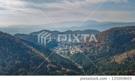 Nov 24 2025 Tranquil Okitayama Washiminecho Landscape in Kyoto, Japan 135009605