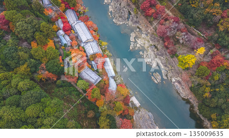 Nov 24 2025 Katsura River Autumn Riverside Scenery In Kyoto Japan 135009635
