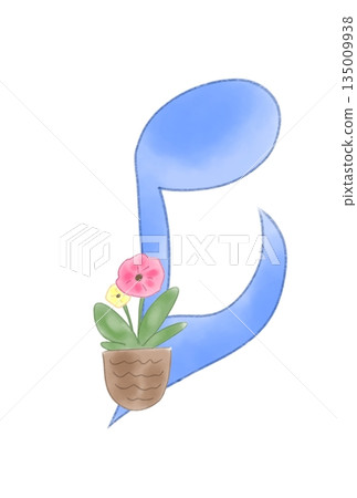 帶有花朵的音符 135009938