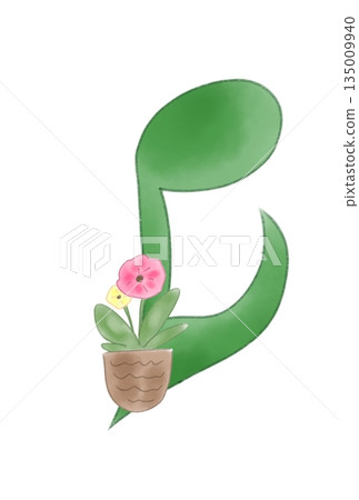 Musical notes with flowers Musical notes with flowers 135009940