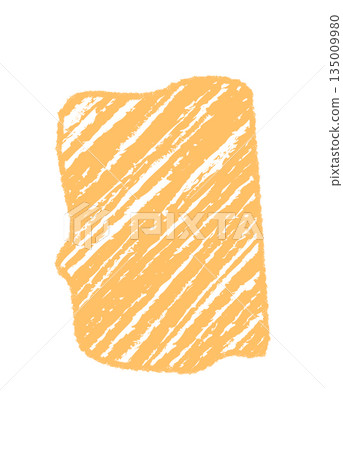 Yellow crayon squiggle handdrawn textbox with abstract diagonal scribble shape. Fluid box and rectangle graphic as organic background adds text highlight in creative decor. 135009980
