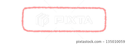 Hand drawn crayon outline text box with fluid rectangle label. Artistic frame border and graphic template form soft background. Fluid box edge and simple frame for creative graphic label. 135010059