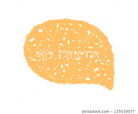 Organic crayon speech bubble in abstract orange style with sketch edge. Sticker element for chat or message box, round talk form with playful circle accent, perfect for creative conversation Organic crayon speech bubble in abstract orange style with sketch edge. Sticker element for chat or message box, round talk form with playful circle accent, perfect for creative conversation 135010077