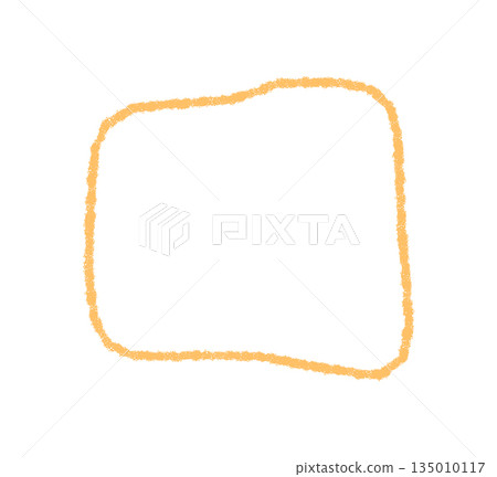 Yellow crayon sketch squiggle frame with organic outline forms the main quote shape. Irregular rectangle in a graphic background, playful and creative, suitable as a text box or abstract quote 135010117
