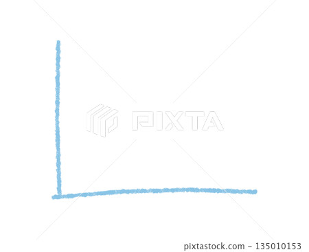 Hand drawn blue chalk graph chart and axis, created with rough stroke and line in a simple symbol element style. Illustration has soft texture, clean look, ideal as abstract diagram or finance 135010153