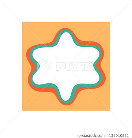 Groovy retro wavy outline frame shape stands as a bold abstract border. Funky pop background with y2k style brings graphic energy. Creative shape for modern and vintage visual design. Groovy retro wavy outline frame shape stands as a bold abstract border. Funky pop background with y2k style brings graphic energy. Creative shape for modern and vintage visual design. 135010221