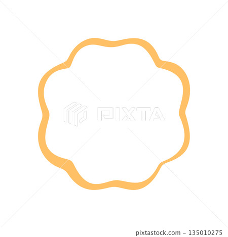 Groovy retro bubble shape with curvy wavy outline and soft border forms a unique frame. Graphic line element reflects a playful y2k background, perfect for trendy and modern creative concepts. 135010275