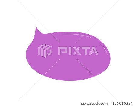 Organic speech bubble in soft purple with hand drawn and freehand blob shape sticker. Chat tag and message circle form work as sticker for dialogue or conversation in modern visual communication. Organic speech bubble in soft purple with hand drawn and freehand blob shape sticker. Chat tag and message circle form work as sticker for dialogue or conversation in modern visual communication. 135010354