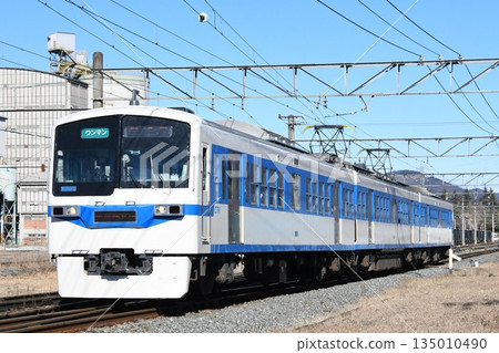 Chichibu Railway 6000 series train heading towards Mitakeguchi on the Chichibu Main Line 135010490