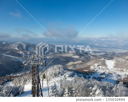 Shiga Kogen Giant Ski Resort and Higashidateyama Ski Resort seen from the Higashidateyama summit observation deck Shiga Kogen Giant Ski Resort and Higashidateyama Ski Resort seen from the Higashidateyama summit observation deck 135010494