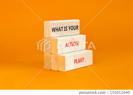 What is your action plan symbol. Concept words What is your action plan on beautiful wooden blocks. Beautiful orange background. Business what is your action plan concept. Copy space. What is your action plan symbol. Concept words What is your action plan on beautiful wooden blocks. Beautiful orange background. Business what is your action plan concept. Copy space. 135011040