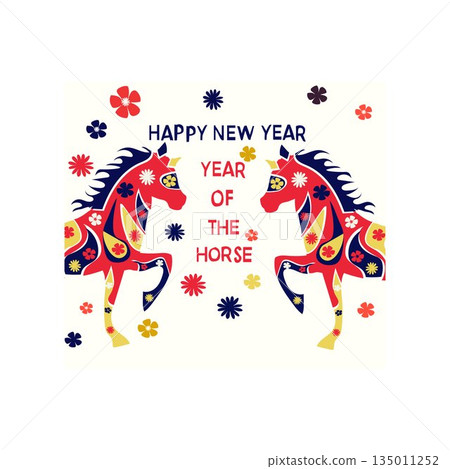 Happy New Year 2026 Festive Celebration year of the horse free vector illustration 135011252