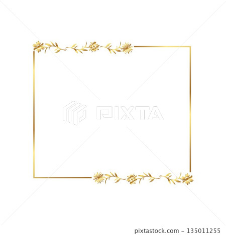Elegant gold floral frame free vector illustration Elegant gold floral frame free vector illustration 135011255