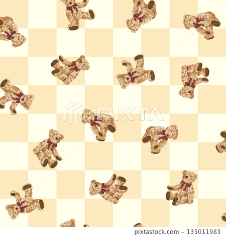 可愛的小熊設計非常適合紡織品， 135011983