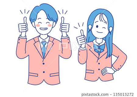 Students, men and women, good pose 135013272