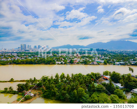 A muddy river during the rainy season. 135013709