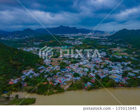 A muddy river during the rainy season. 135013845