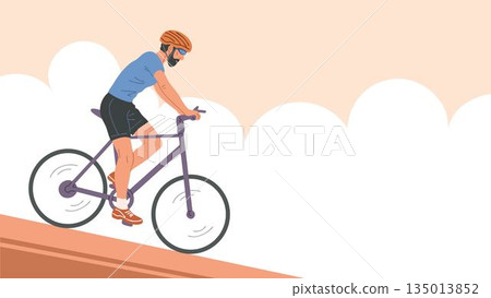 Cyclist bicycle sport fitness outdoor banner lifestyle Cyclist bicycle sport fitness outdoor banner lifestyle 135013852