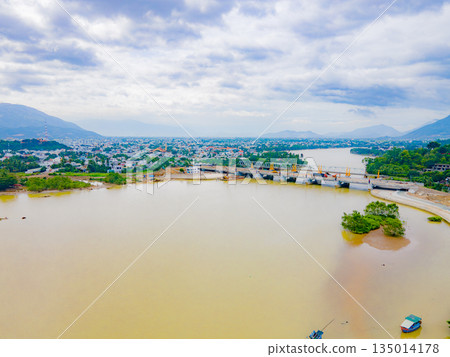 A muddy river during the rainy season. 135014178