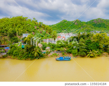 A muddy river during the rainy season. A muddy river during the rainy season. 135014184