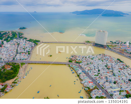 A muddy river during the rainy season. 135014191