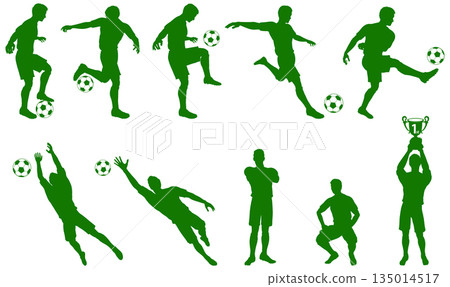 Silhouettes Soccer Players Silhouettes Soccer Players 135014517