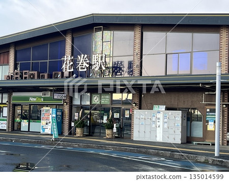 JR Hanamaki Station East Exit in the morning JR Hanamaki Station East Exit in the morning 135014599