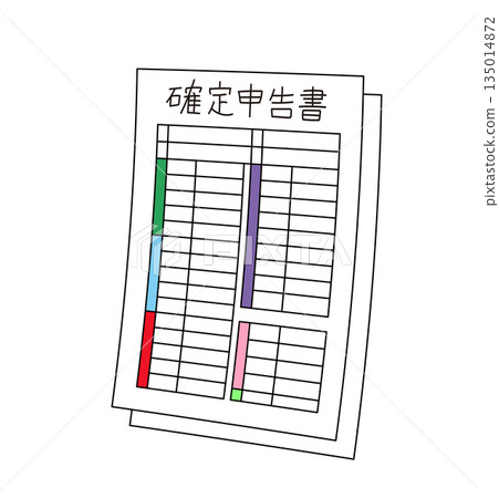 稅務申報單圖案的平面線條圖 | 節稅、藍色稅務申報單、稅務申報單、會計 稅務申報單圖案的平面線條圖 | 節稅、藍色稅務申報單、稅務申報單、會計 135014872