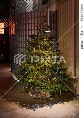 Holiday lighting creates intimate city atmosphere at night Holiday lighting creates intimate city atmosphere at night 135015500