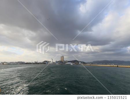 Sunport Takamatsu and the city seen in the morning from the 8am ferry bound for Shodoshima between Tonosho and Takamatsu Sunport Takamatsu and the city seen in the morning from the 8am ferry bound for Shodoshima between Tonosho and Takamatsu 135015521