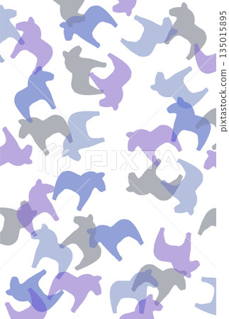 Background illustration of overlapping horse-shaped paper cutouts in blue 135015895