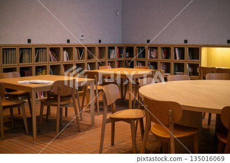 Interior of the reading room in new building of Perm State Art Gallery. 135016069