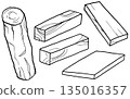 Simple illustration, line drawing, wood 135016357