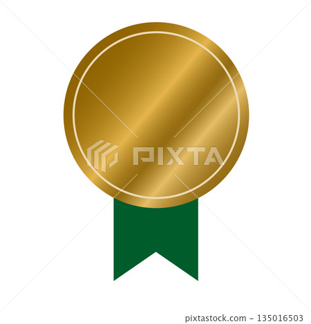 簡潔的圖示設計，配上青銅獎章式徽章和綠色絲帶。 135016503
