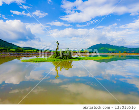 An artificial lake among the hills. An artificial lake among the hills. 135016516