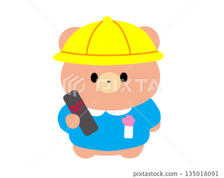 可愛的熊畢業插圖 135018091