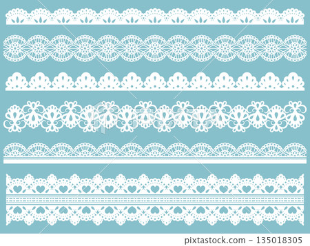 Elegant lace line set of 6, white Elegant lace line set of 6, white 135018305