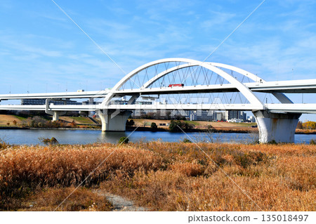 Kohoku Bridge / Upstream from the Arakawa River / Looking toward the Goshikizakura Bridge (Adachi Ward, Tokyo) [December 2025] 135018497