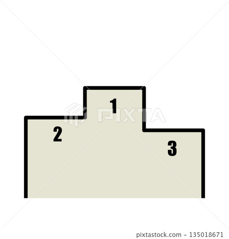 Simple podium icon with monochrome 1st, 2nd and 3rd place notation Simple podium icon with monochrome 1st, 2nd and 3rd place notation 135018671