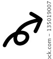 Hand-drawn loose arrow icon | Freehand simple line drawing 135019007