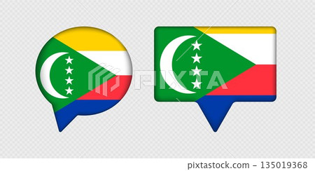 Flag of Comoros in speech bubble. 135019368