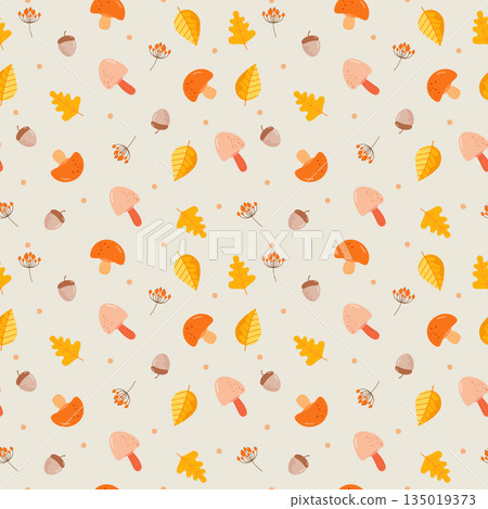 autumn seamless pattern flat design, for background, wallpaper, banner, wrapping etc 135019373
