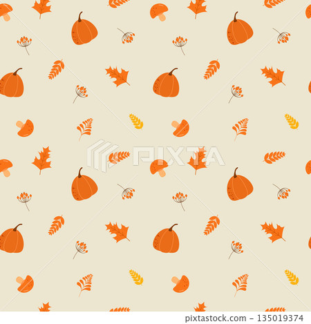 autumn seamless pattern flat design, for background, wallpaper, banner, wrapping etc 135019374