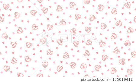 Hand Drawn Hearts Pattern Hand Drawn Hearts Pattern 135019411