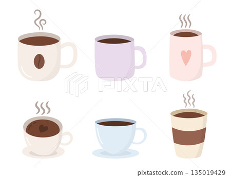 Hand Drawn Coffee Cups Hand Drawn Coffee Cups 135019429