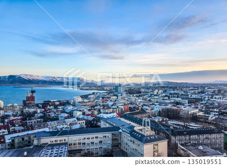Scenic Winter View of Reykjavik, Iceland 135019551