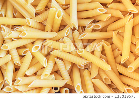 Bulk pasta at a grocery supermarket, dry bulk pasta at a grocery store 135019573