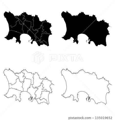 Jersey Outline and Solid Fill Map Set. 135019652