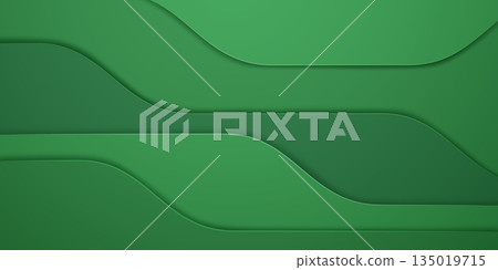 Green wavy layers background. 135019715