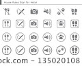 Pictogram icon set for hotel and accommodation facility rules 135020108